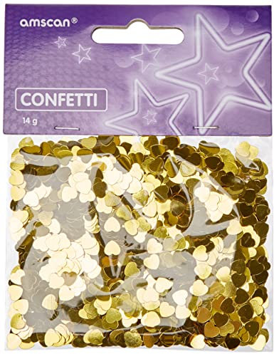 Amscan Confettis Coeurs métallisés Or - Taille Unique