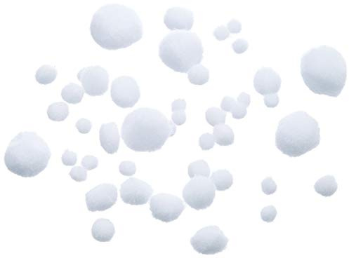 Efco Pompons für Besätze 7, 10, 15, 20, 25 mm, 75 Stück, weiß