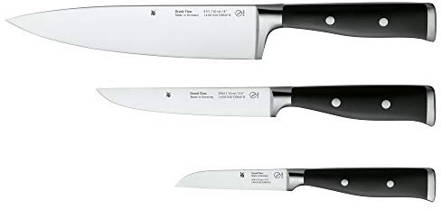 WMF Grand Class Messerset 3teilig, Made in Germany, 3 Messer geschmiedet, Küchenmesser Set, Performance Cut, Spezialklingenstahl