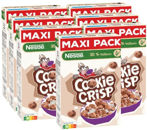 Nestlé Cookie Crisp | Müsli mit Schokokeksen | Für Kinder in Knusper-Keksform | 34% vitales Vollkorn | Mit Vitaminen, Calcium und Eisen | Maxi Vorratspackung | 7er Pack (7 x 625 g)