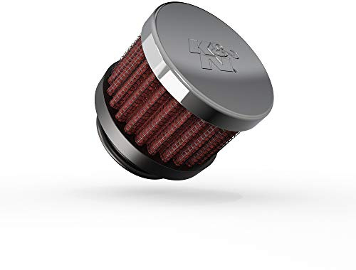K&N 62-1370 KFZ und Motorrad Entlüftungsluftungsluftfilter Chrom | 25mm Gummi-Flansch (62-1370)