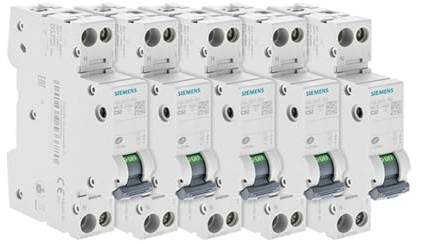 Lot de 5 Disjoncteurs électriques phase + neutre 32A