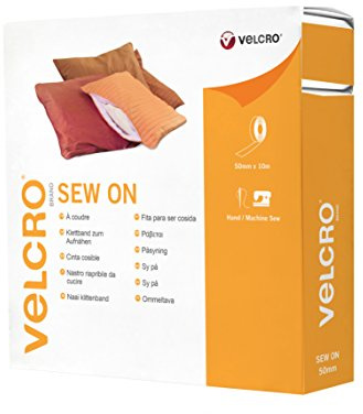 VELCRO Brand Klettband, 50 mm x 10 m Rolle - Weiss | Aufnähbares Klettband für Bastelarbeiten, Kleidungsreparaturen und Säume, kalt maschinenwaschbar