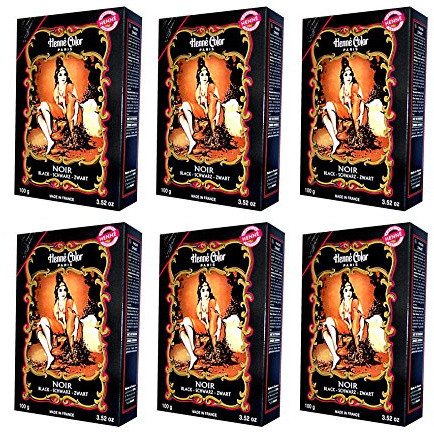 6 X 100g Henna Color Naturhaarfärbemittel Pulver Farbe Öko Schwarz - 6Stück