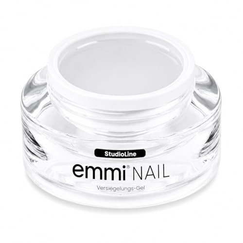 Emmi Nail Studioline Versiegelungsgel für Gelnägel Hochglanz | Top Coat Gel UV | Mittelviskoses Abschlussgel | Selbstglättend, kratzfest & vegan | Perfekte Glanzversiegelung | 15ml