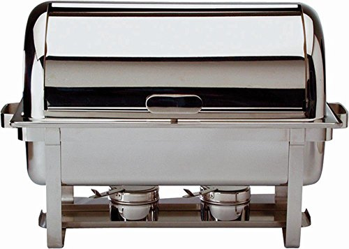 APS 12310 Rolltopdeckel, Deckel für alle handelsüblichen Chafing Dishes, GN 1/1, 55 x 34 x 19,5 cm, 90° aufklappbar, Edelstahl poliert