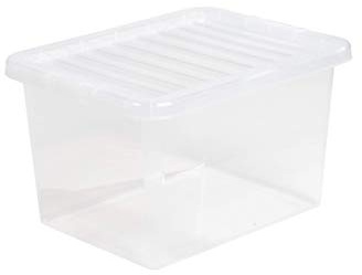 Wham 6 X 25 LITRE CLEAR PLASTIC STORAGE BOX AND CLIP LID