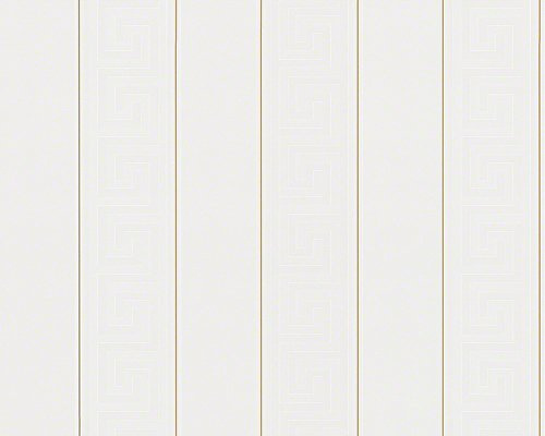 A.S. Création VERSACE WALLPAPER Vliestapete Greek Luxustapete geometrisch grafisch 10,05 m x 0,70 m metallic weiß Made in Germany 935241 93524-1
