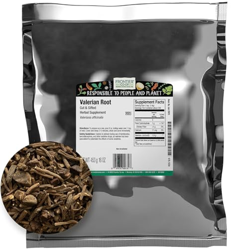 Frontier Co-op Cut & Sifted Valerian Root, Kosher - for Valerian Root Tea, DIY Supplement Capsules, Bedtime Formulas and Sleep Pillows | 16 Ounce (Pack of 1)