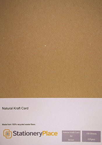 Kontorsmaterial plats naturligt kraftkort A4 225 gsm 100 ark paket
