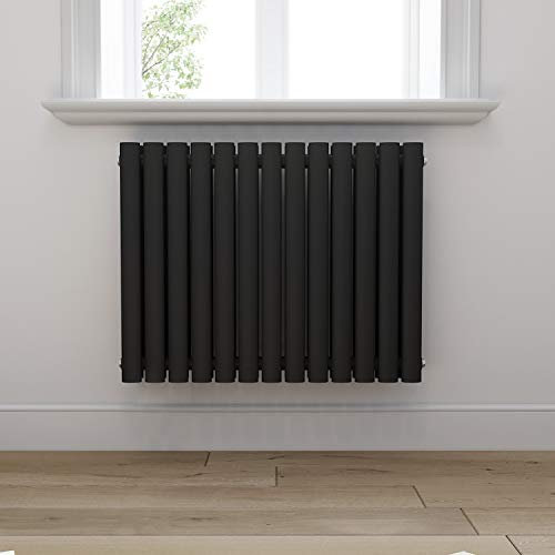 SONNI Mordern Heizkörper Röhren 600x760mm Doppellagig Badezimmer/Wohnraum Seitenanschluss Anthrazit Badheizkörper Radiator
