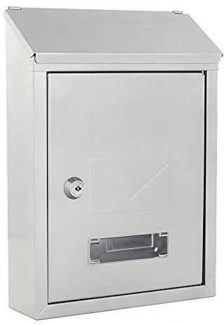 Rottner cassetta delle lettere Udine, serratura a cilindro con 2 chiavi, acciaio, LxH 215x300 mm, kit di fissaggio incluso, targhetta portanome, finestrella d'ispezione