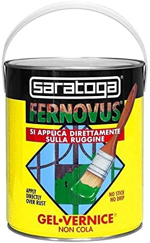 SARATOGA Vernice Gel Antiruggine Pronta All'Uso Senza Bisogno Di Trattamenti Preliminari, Latta Da 2500 Ml Grafite Ferro Antico