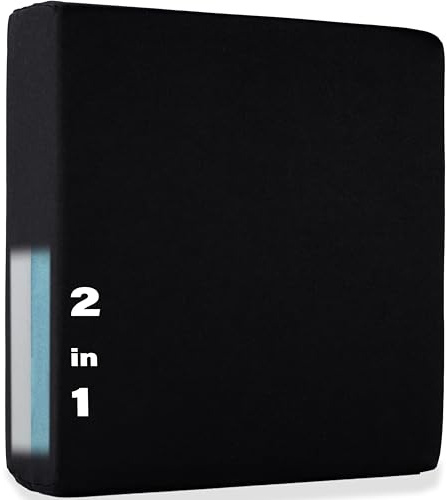 Orthopädisches Visco Sitzkissen Wendesitzkissen 40x40x8 cm – Made in Europa | 2-in-1 Komfort mit Visko & PU-Schaum | Wendbar & ergonomisch | Schwarzer Bezug, waschbar & mit Reißverschluss