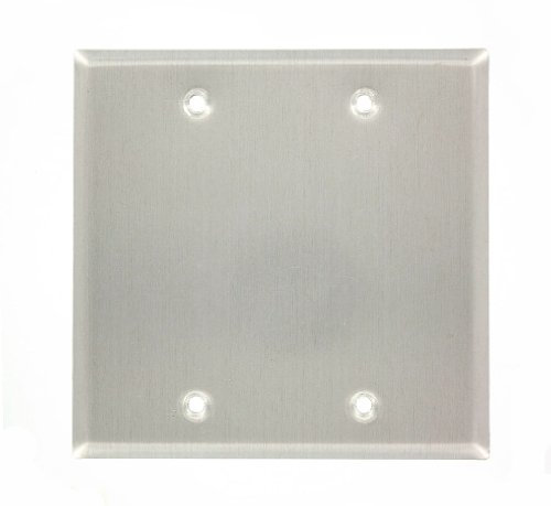 Leviton 83025-EXT Plaque murale vierge à 2 interrupteurs sans appareil, résistante aux intempéries, aluminium, montage en boîte, gris