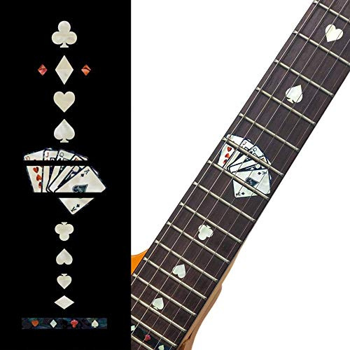 Inlaystickers Sticker Griffbrett Position Marker für Gitarren - Playing Cards - Weiß Perle, F-020PC-WT