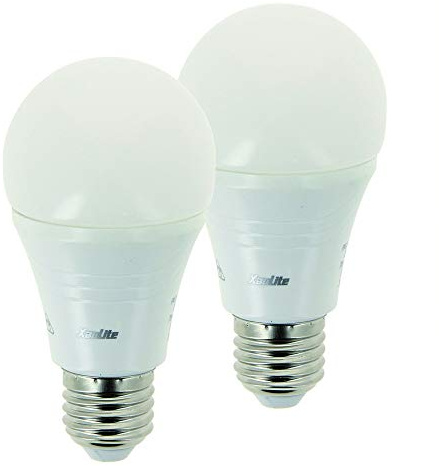 Set of 2 SMD LED A60 Opaque bulbs, E27 base, 806 Lumens, 60W equivalent, 2700 K, Warm White