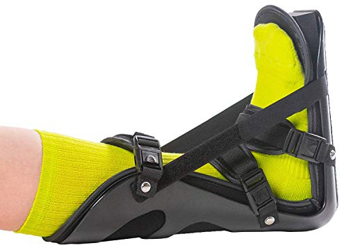 BraceAbility Sovande stretchstövel | Plantar fasciit nattfotskena och justerbar akillesseninitstöd för fascia, hälsporre eller smärta i bågen (liten)