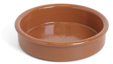 Amazing Cookware SB101 Natural Terracotta Round Dish, Brown, 13cm | Earthtone finish provides excellent heat retention, ideal for slow-cooking and oven-to-table commercial buffet presentation.