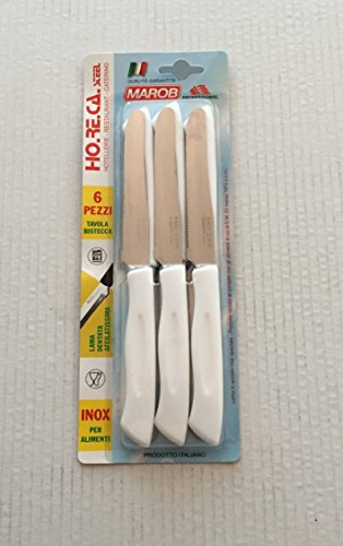 Set posate Coltelli da Tavola Con Manici In abs bianca cf 6 Pz