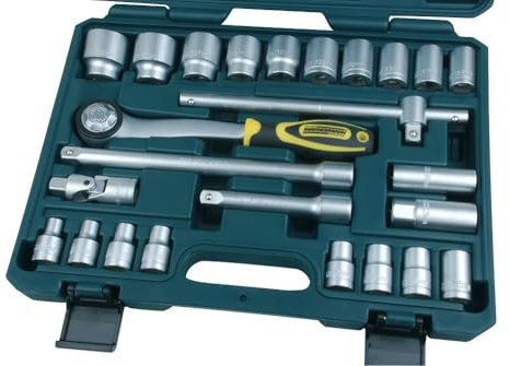 Brüder Mannesmann Steckschlüsselsatz, 1/2 Zoll, Chrom-Vanadium, 25-teilig | M29080