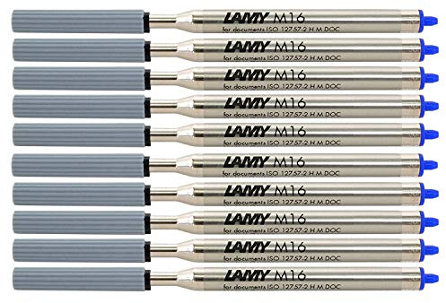LAMY M 16 Kugelschreiber-Großraummine aus Metall, dokumentenecht, Strichbreite: M (blau, 10er Spar-Pack)