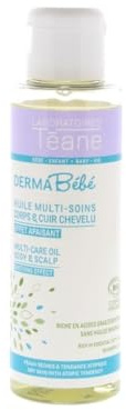Téane - Huile bébé multi-soins certifiée BIO – Peau sèche, sensible à tendance à l’eczéma atopique – Huile de massage et de protection pendant le bain – bébé et enfant - 100 ml