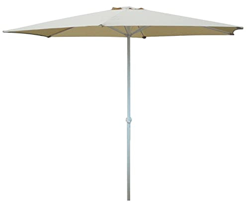 DEMA Kurbel Sonnenschirm Kurbelschirm Gartenschirm Marktschirm Sonnenschutz 3 m beige