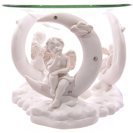 White Cherub & Crescent Moon Oil Burner