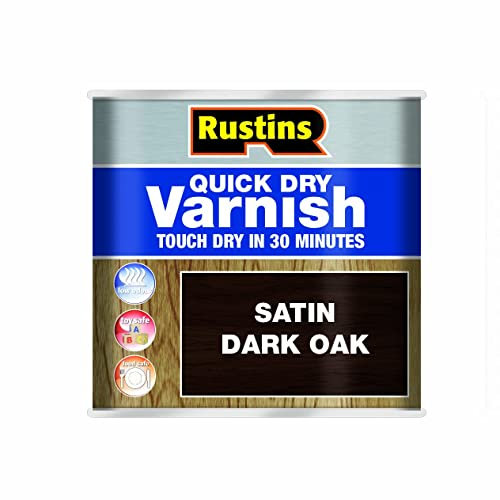RUSTINS Quick Dry Varnish, Satin Dark Oak, 250 ml