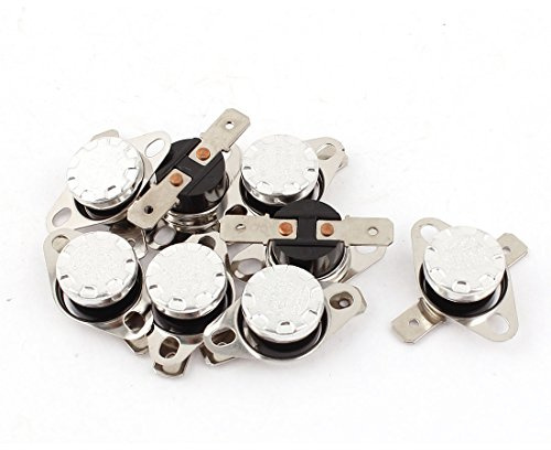 sourcing map 8uds KSD301 NC Temperatura Interruptor Termostato 75 Celsius | 250V 10A