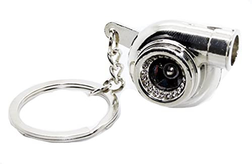 LED-Mafia Schlüsselanhänger Turbolader Metall Auto Boost Anhänger Schlüsselring Etui (Turbo chrom)