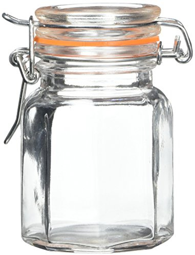 apollo THE HOUSEWARES BRAND Glass Spice Jar Set 6, Multi-Colour, 18.8x12.2x9.5, 7405