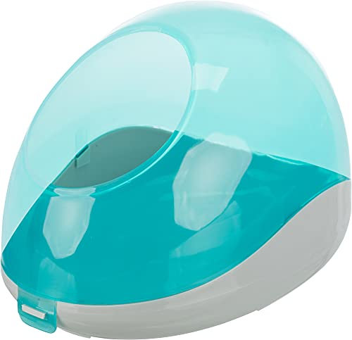 Trixie 63002 Sandbad für Chinchillas und Degus, 27 × 18 × 16 cm, türkis/grau