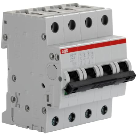 ABB S200M Miniaturüberlastschalter Typ C, Pol 4-polig 25A 125V ac, Abschaltvermögen 15 kA System Pro M Compact 440 V dc, Packung a 1 Stück
