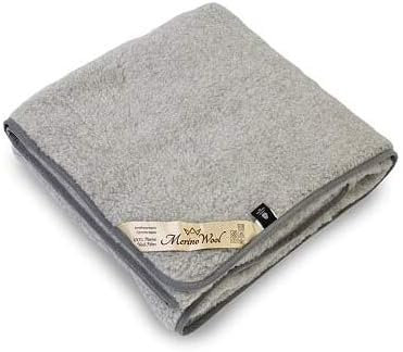 Woolmark ! Merino Schafwolldecke/Kuscheldecke, 100% Merinowolle, Schafwolle Merinowolle SUPER King GRAU Decke 250 x 200 cm