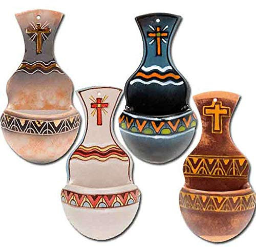 Holyart Acquasantiera anfora Ceramica, Beige