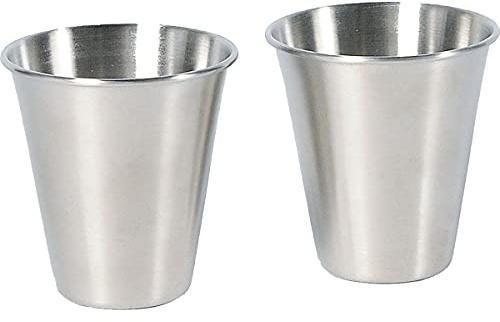 Tatonka Edelstahl-Becher Shot Cup Set (2 Stück á 60 ml) - Schnapsbecher mit je 60ml Volumen aus rostfreiem 18/8 Edelstahl - Stapelbar, lebensmittelecht, unzerbrechlich, schadstofffrei - Ø 6 x 6 cm