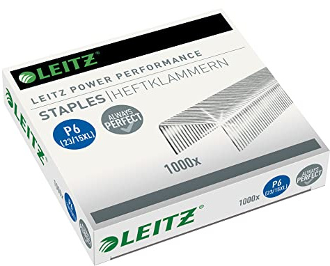 Leitz PETRUS 55790000 - Caja de 1000 grapas galvanizadas para gruesos 23/15 XL para modelos 1500 y 5553