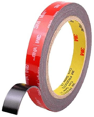 3M 5952 Ruban adhésif double face extra solide, ruban de montage/fixation imperméable, adhésif double face résistant à l'eau et aux hautes températures, ruban de fixation bande LED (12 mm x 4,6