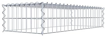 GABIONA Cesta para piedra (rectangular, malla de 5 x 10 cm, profundidad de 40 cm, cesta de cultivo tipo 3, cierre de espiral, galvanizada (100 x 20 x 40 cm)