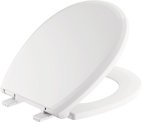 DELTA FAUCET Rubber Limited 801902-WH Sanborne Round Front Slow-Close Toilet Seat with Non-slip Seat Bumpers, White