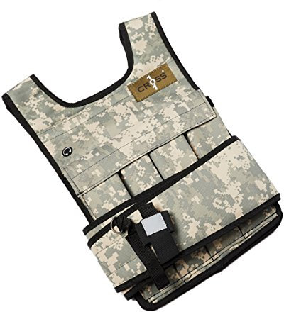 CROSS101 Verstellbare Gewichtsweste mit Schulterpolstern, Camouflage, 20 Stück