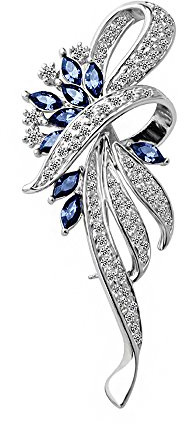Created Crystal Brooch & Pins for Women | Vintage Brooches & Hat Pins, 2.5 Inches Blue
