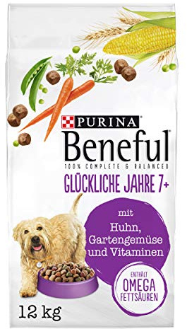Beneful PURINA BENEFUL Glückliche Jahre 7+ Senior Hundefutter trocken, mit Huhn und Gartengemüse, 1er Pack (1 x 12kg)