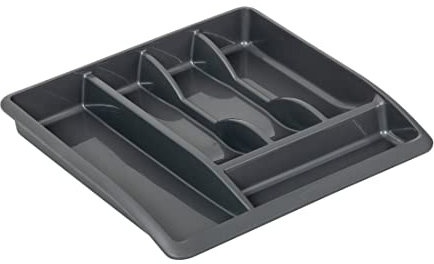 Addis 510855 Plastic Drawer Organiser, Metallic, 40 x 38.5 x 6 cm