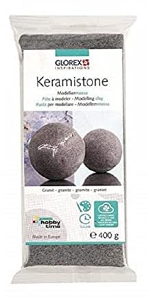 GLOREX 6 8070 340 - Keramistone Granit, 400 g, lufthärtende Modelliermasse mit hochwertiger Granitstruktur, zum Modellieren, Ummanteln und Dekorieren