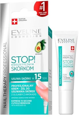 Eveline Cosmetics Nail Therapy Professional Professional Cuticle Remover Cream-Gel with Avocado Oil - Prevents Hangnails, Cracking, and Overgrowth - 12 ml