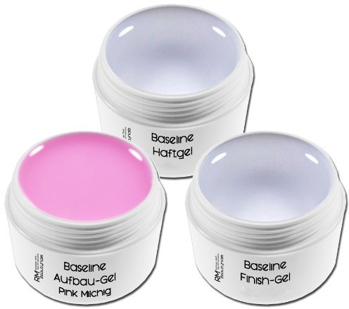 UV-Gel Spar Set 3 Haftgel Aufbaugel Pink Rose milchig Glanzgel Nageldesign Set 3er Pack (3x15ml)