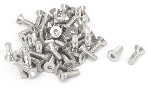 sourcing map 50Stk M4 x 12mm 304 Edelstahl Sechskant Senkkopf Flachschraube Schrauben de